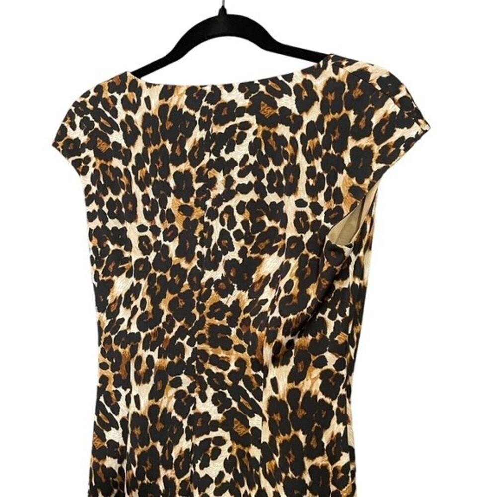Evan Picone Black Label Women's Sleeveless Animal Print Wrap Dress - Picture 7 of 8